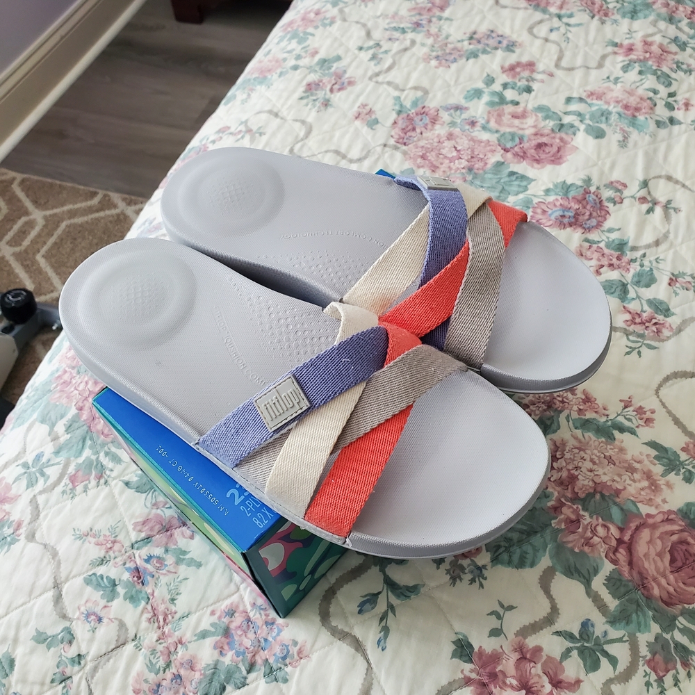 Fitflop IQushion Comfortable Technology Multicolor Slip On, Size 8 1/2